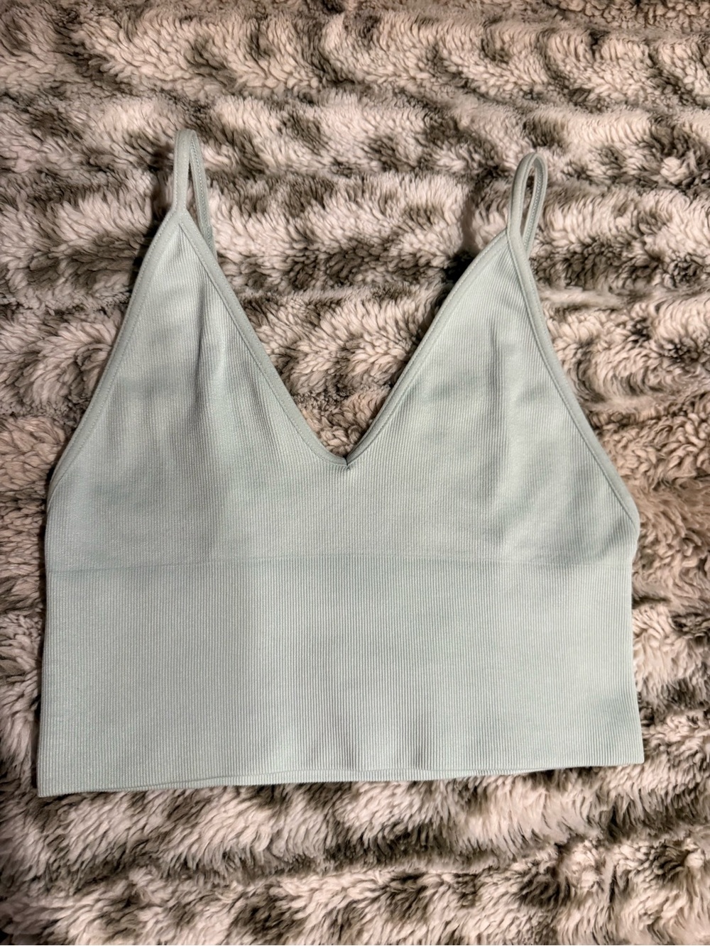 Talula Ribbed V-Neck Camisole Tank Top - Mint